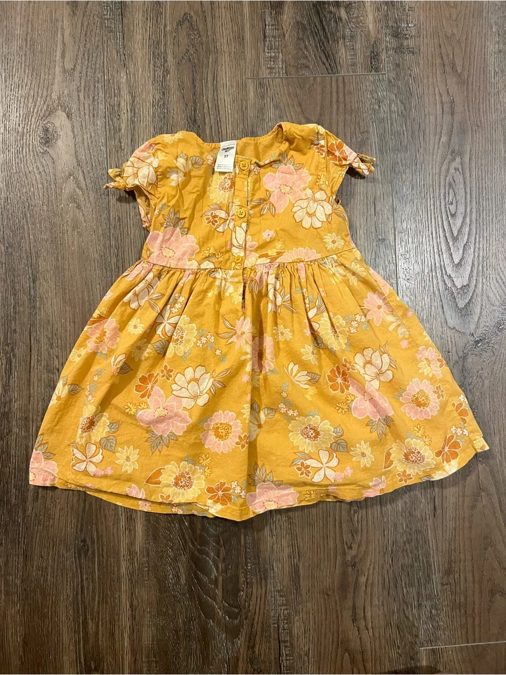 OshKosh B'gosh Mustard Yellow Floral Button-Front Dress
